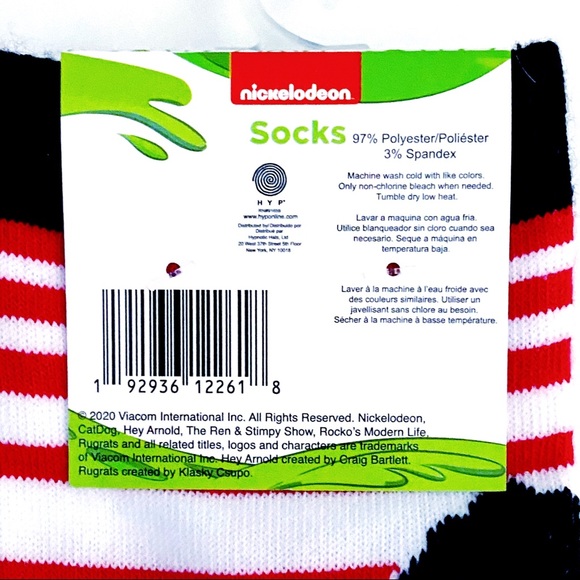 🆕 Nickelodeon 90s Cartoons Nicktoons Crew Socks - Picture 10 of 10